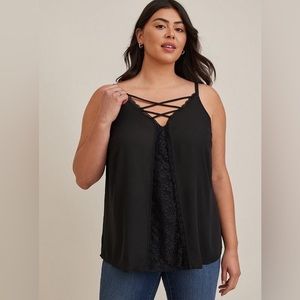 Torrid  black strappy lace Cami GUC 3X